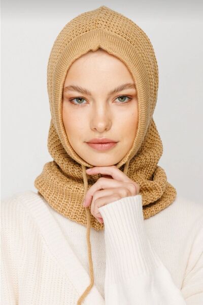 Balaclava Triko Başlık CAMEL