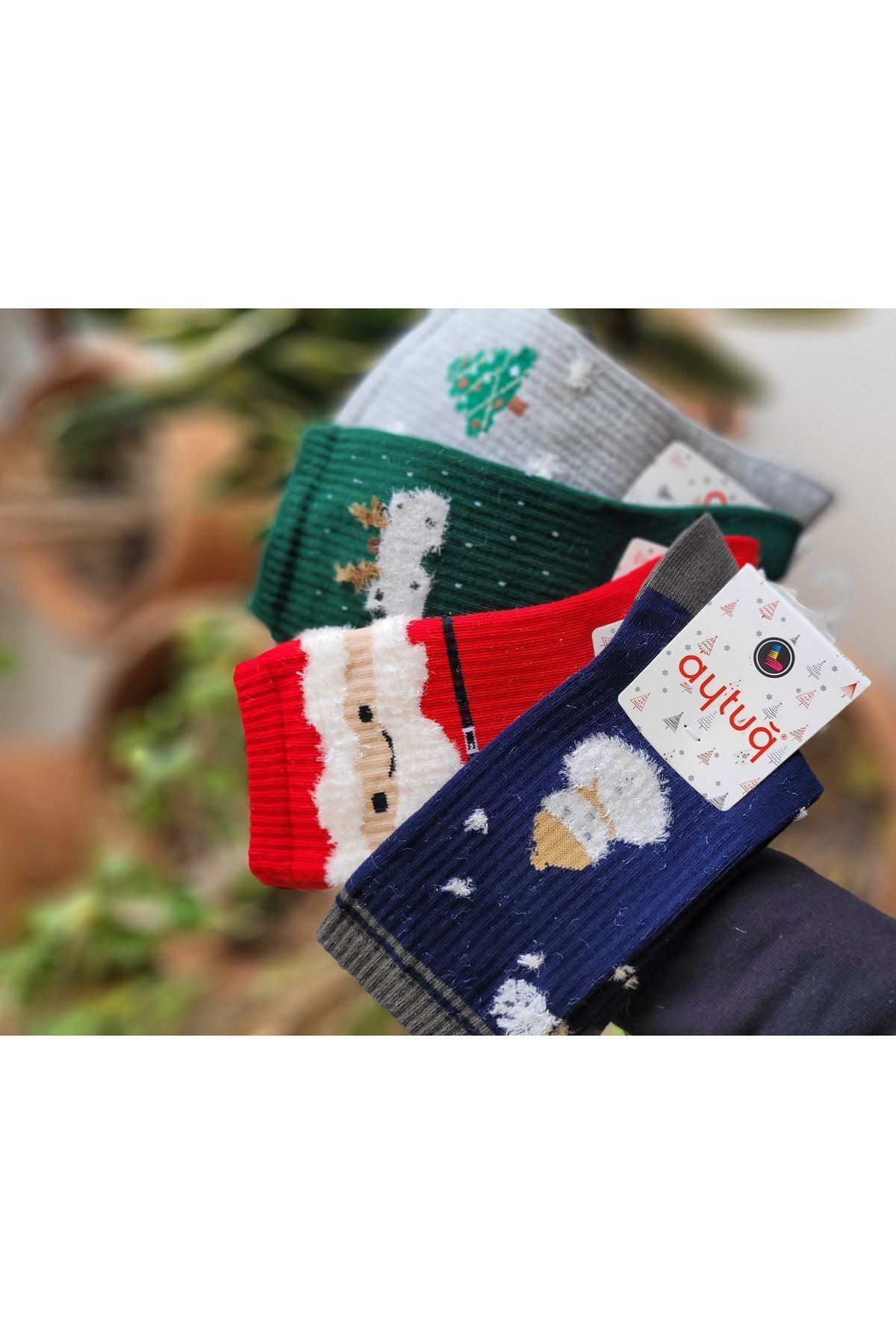 Pamuklu 4'lü Yılbaşı Konseptli Soket Çorap Unisex