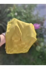 Kadın Tesettür Ipeksi Pamuk Jakar Dama Desen Şal*oliv Yeşil