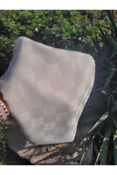 Kadın Tesettür Ipeksi Pamuk Jakar Dama Desen Şal*taş