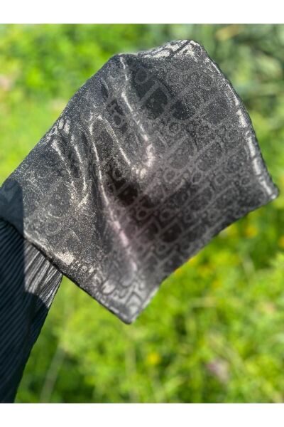 Kadın Tesettür Ipeksi Parlak Jakar D Desen Şal*siyah