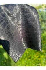 Kadın Tesettür Ipeksi Parlak Jakar D Desen Şal*siyah