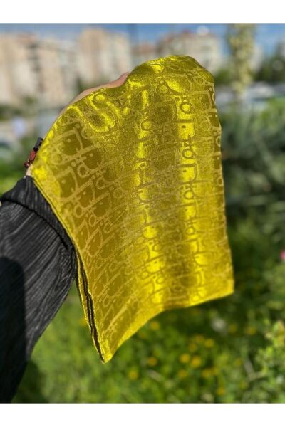 Kadın Tesettür Ipeksi Parlak Jakar D Desen Şal*oliv Yeşil