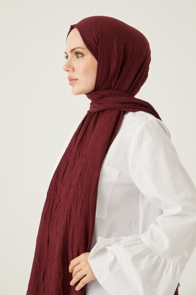 Kadın Tesettür Bambu Kraş Şal*bordo