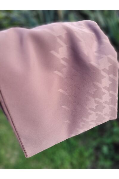 Iqrascarfs Kadın Tesettür Ipeksi Jakar Kazayağı Desen Şal*kahverengi