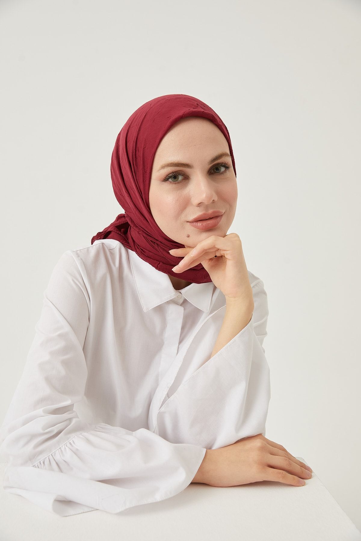 Kadın Tesettür Bambu Kraş Eşarp*bordo