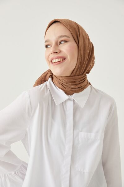 Kadın Tesettür Bambu Kraş Eşarp*tarçın