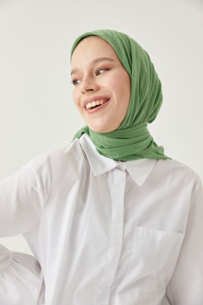 Kadın Tesettür Bambu Kraş Eşarp*yaprak Yeşili