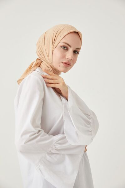 Kadın Tesettür Bambu Kraş Eşarp*krem