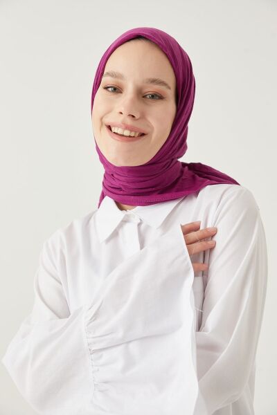 Kadın Tesettür Bambu Kraş Eşarp*mor