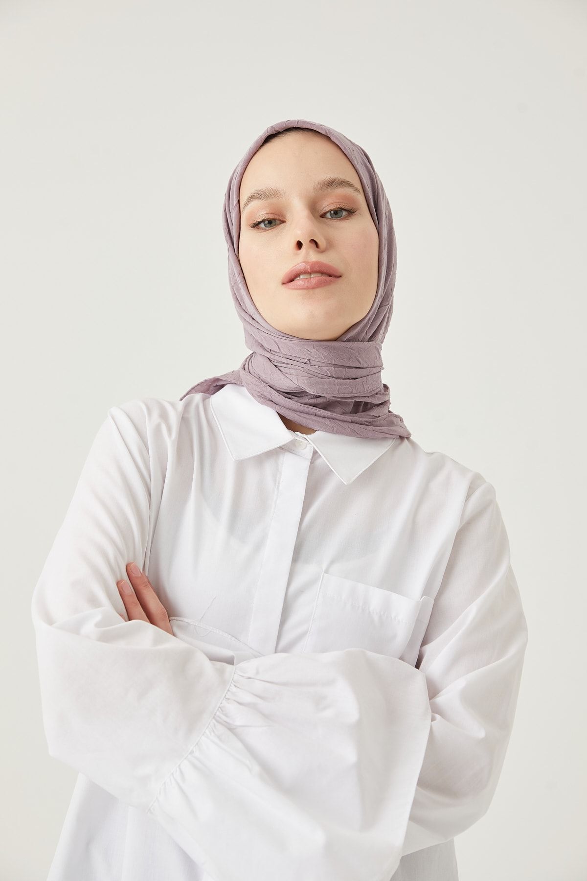 Kadın Tesettür Bambu Kraş Eşarp*açık Lavanta