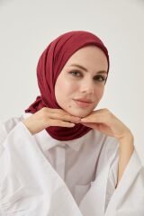 Kadın Tesettür Bambu Kraş Eşarp*koyu Bordo