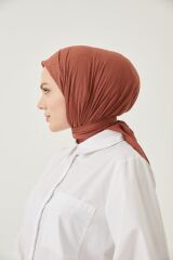 Kadın Tesettür Bambu Kraş Eşarp*kızıl Kahve