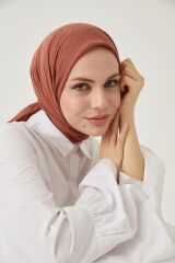 Kadın Tesettür Bambu Kraş Eşarp*kızıl Kahve