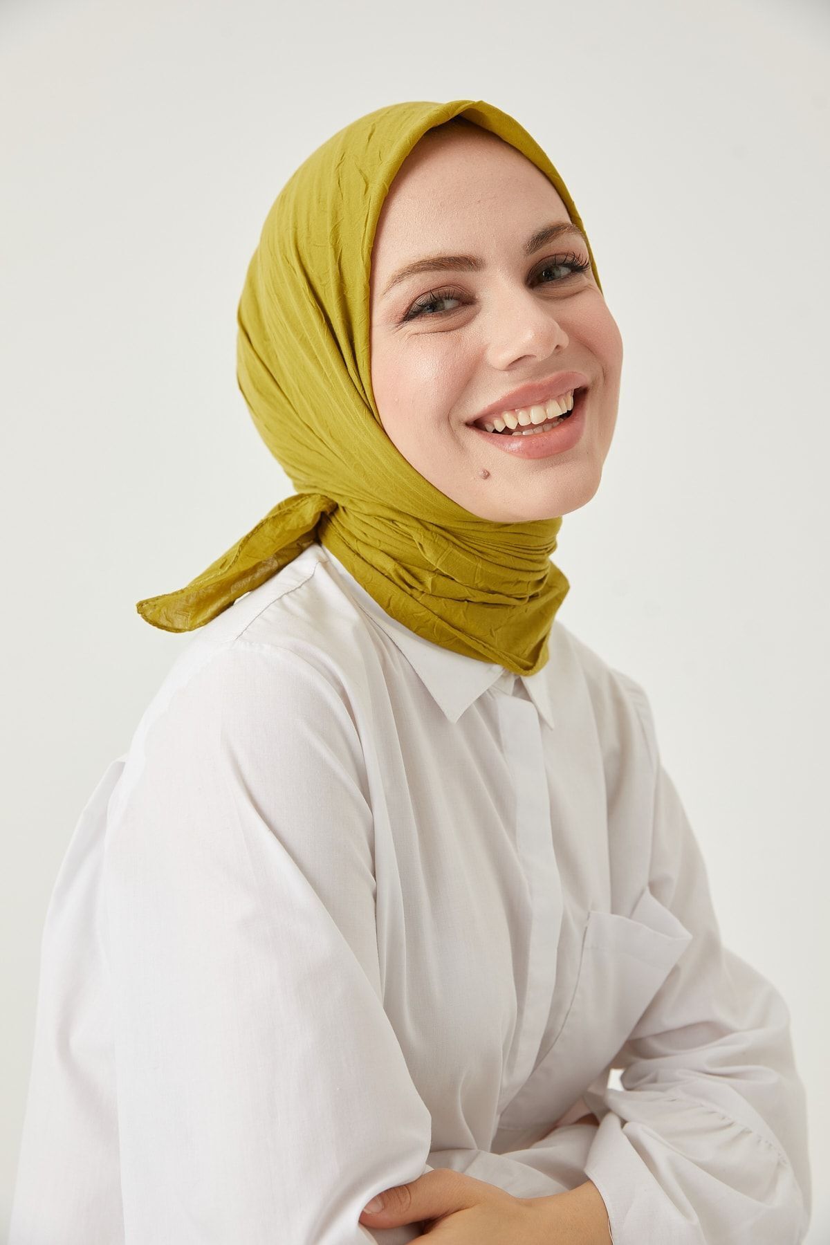 Kadın Tesettür Bambu Kraş Eşarp*fıstık Yeşili