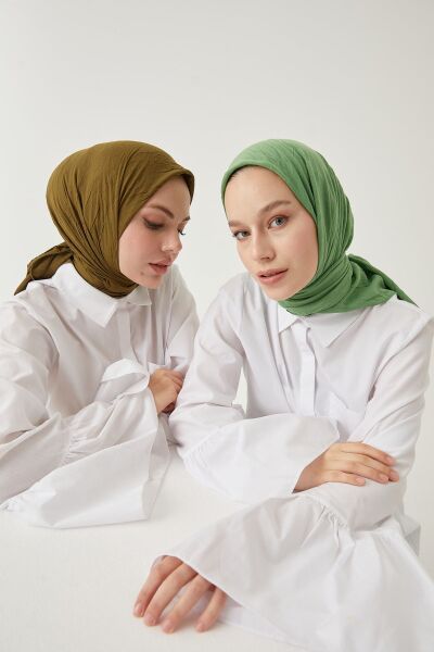 Kadın Tesettür Bambu Kraş Eşarp*yağ Yeşili