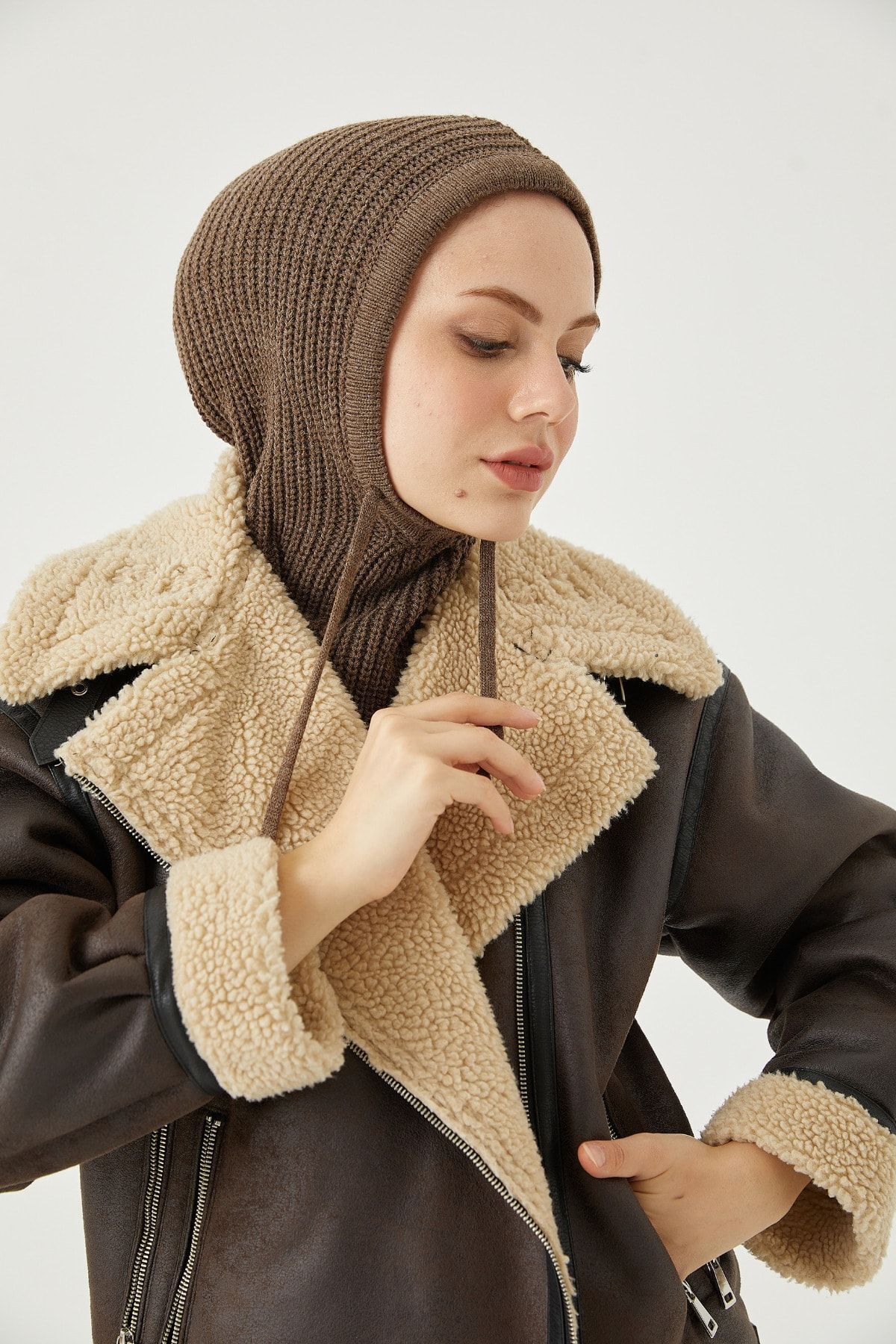 Balaclava Triko Başlık*vizon