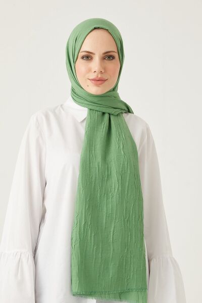 Kadın Tesettür Bambu Kraş Şal* Yaprak Yeşili