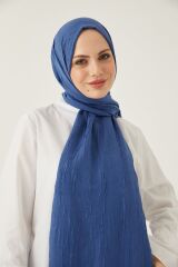 Kadın Tesettür Bambu Kraş Şal* Indigo