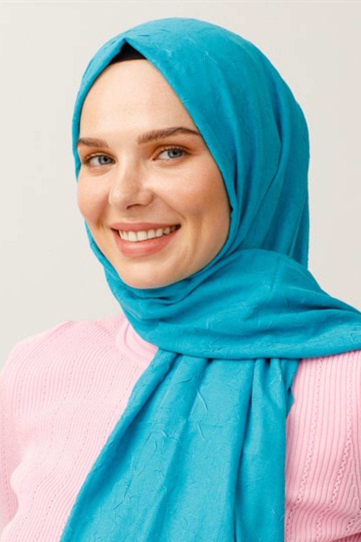 Kadın Tesettür Bambu Kraş Şal*turkuaz