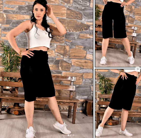 Pamuklu Viskon İnce Yazlık Cepli Penye Kapri Pijama Pantolon
