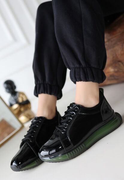 FRESCO SCARFS Siyah Rugan Yeşil Taban Spor Ayakkabı 259686