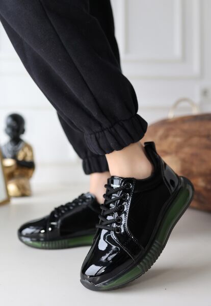 FRESCO SCARFS Siyah Rugan Yeşil Taban Spor Ayakkabı 259686