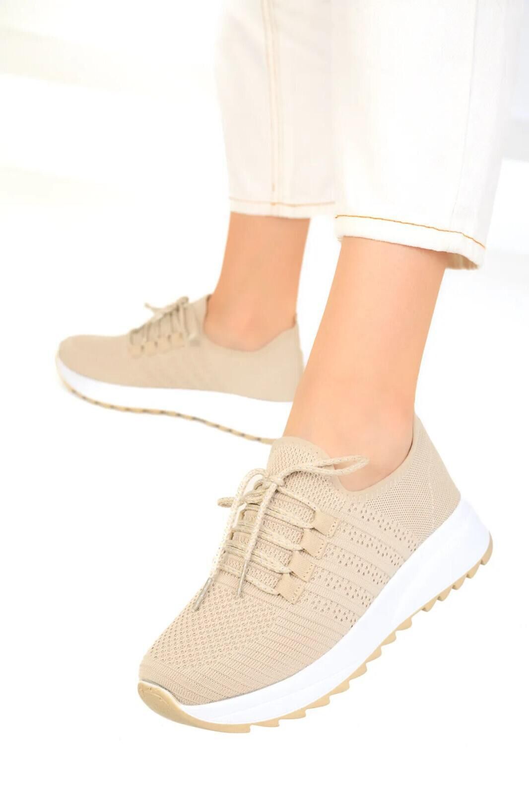 Triko Spor Ayakkabı Comfort Sneaker Kadın Yürüyüş Ayakkabı