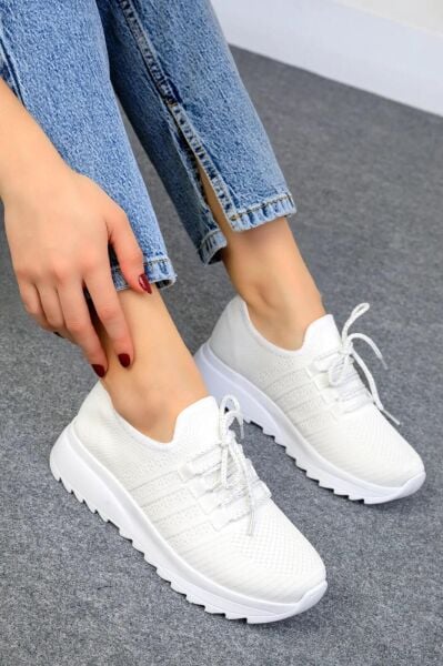Triko Spor Ayakkabı Comfort Sneaker Kadın Yürüyüş Ayakkabı