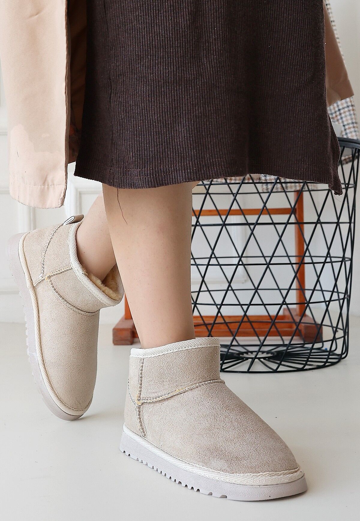 FRESCO SCARFS Bej Süet Bot 257445